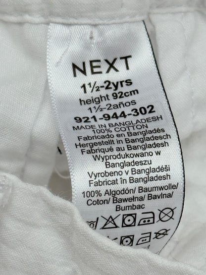 Next White Embroidered Seersucker Shorts 1.5-2y