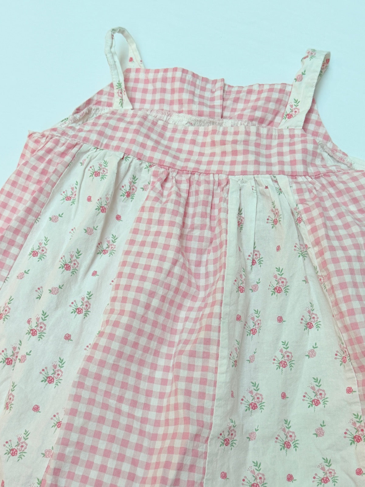 Pink Gingham Floral Cotton Sundress Size 5Y
