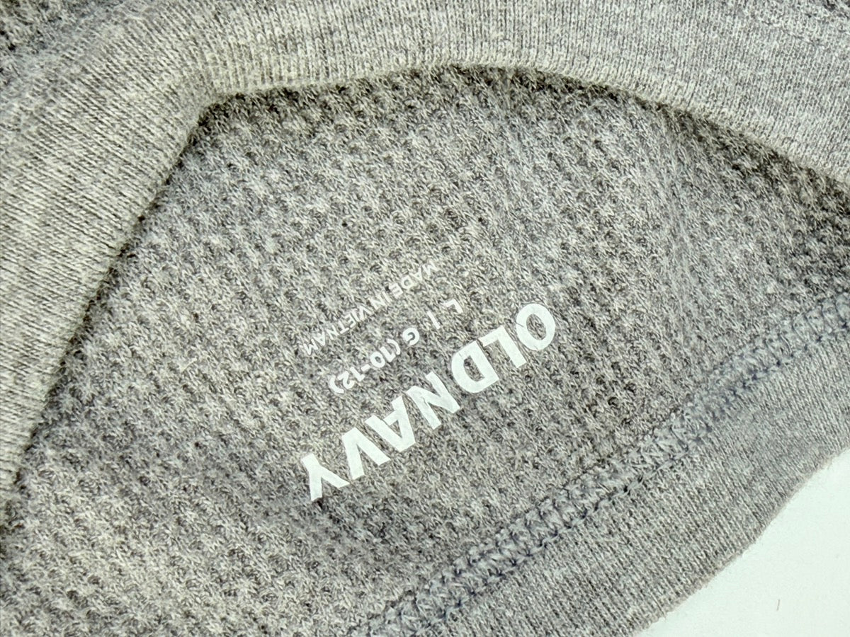 Old Navy Gray Thermal Long Sleeve Top L 10-12
