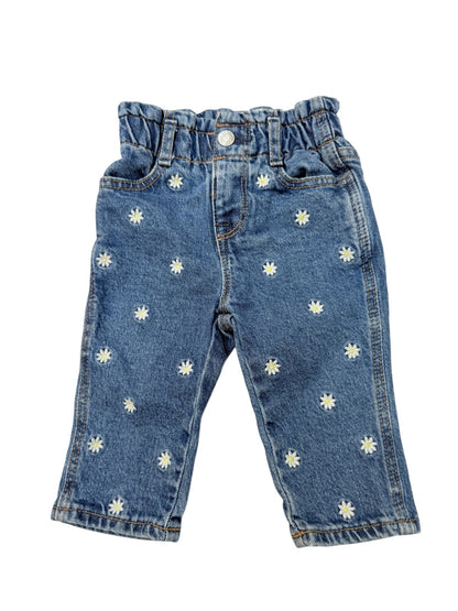 Gap Denim Daisy Embroidered Mom Jean 6-12M