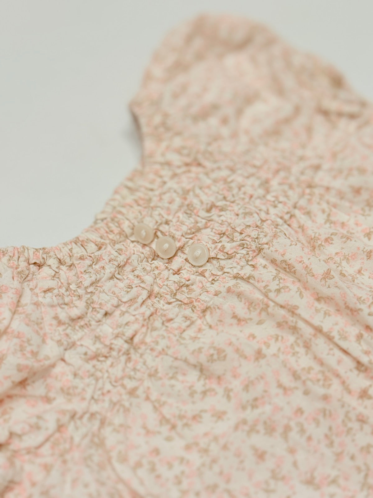 B.Be Pink Floral Smocked Puff Sleeve Top 3t