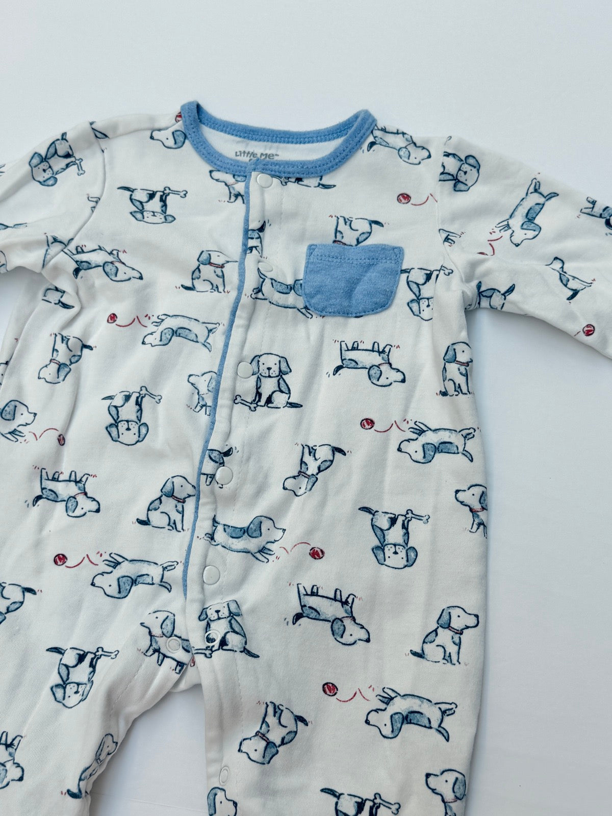 Little Me Puppy Print Sleeper 6M