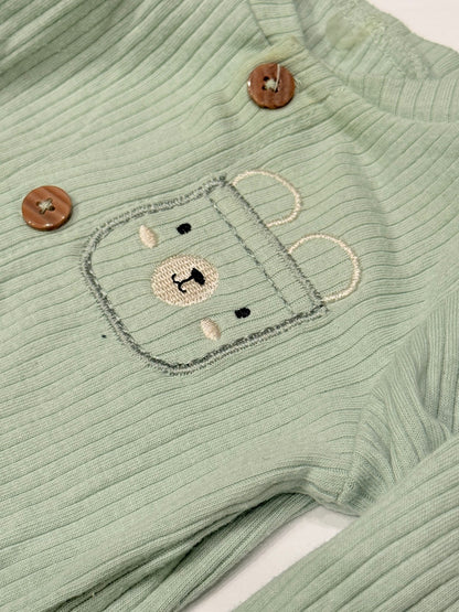 Baby Gear Ribbed Footed Sleeper Set 6-9M