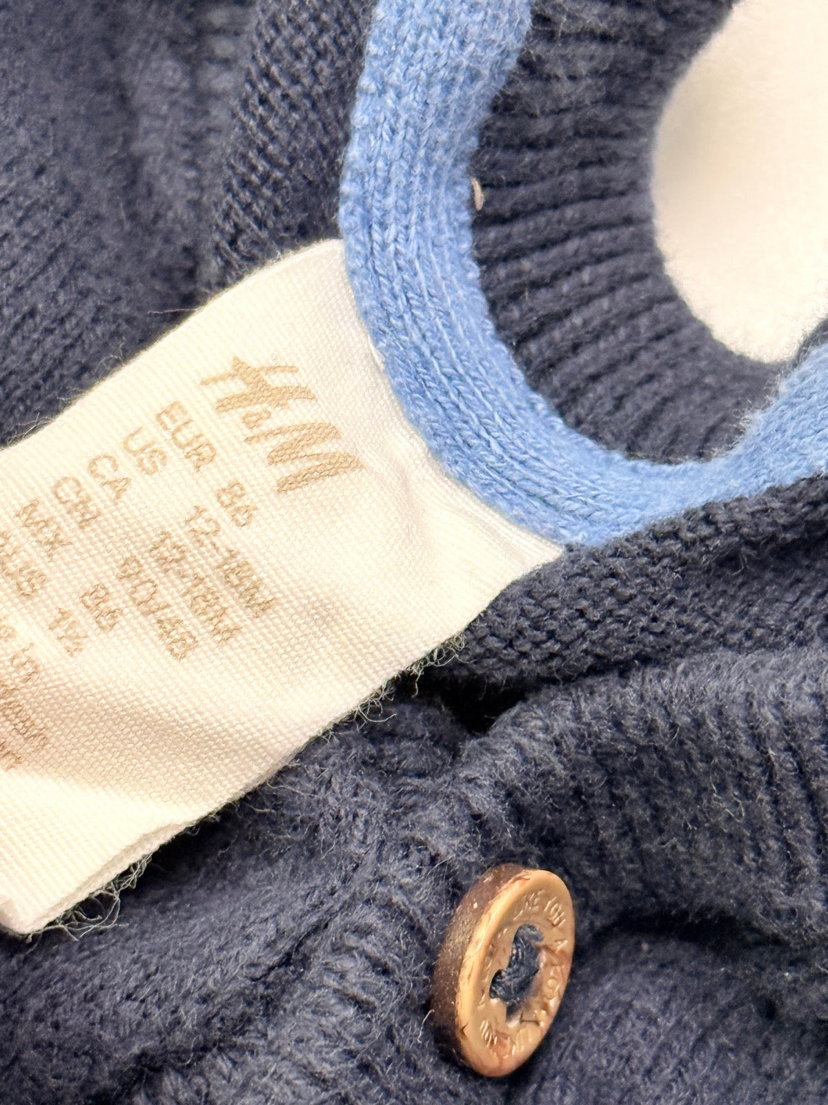 Cardigan boutonnable marine H&M 12-18 mois