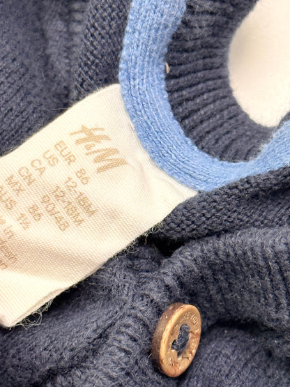 Cardigan boutonnable marine H&M 12-18 mois