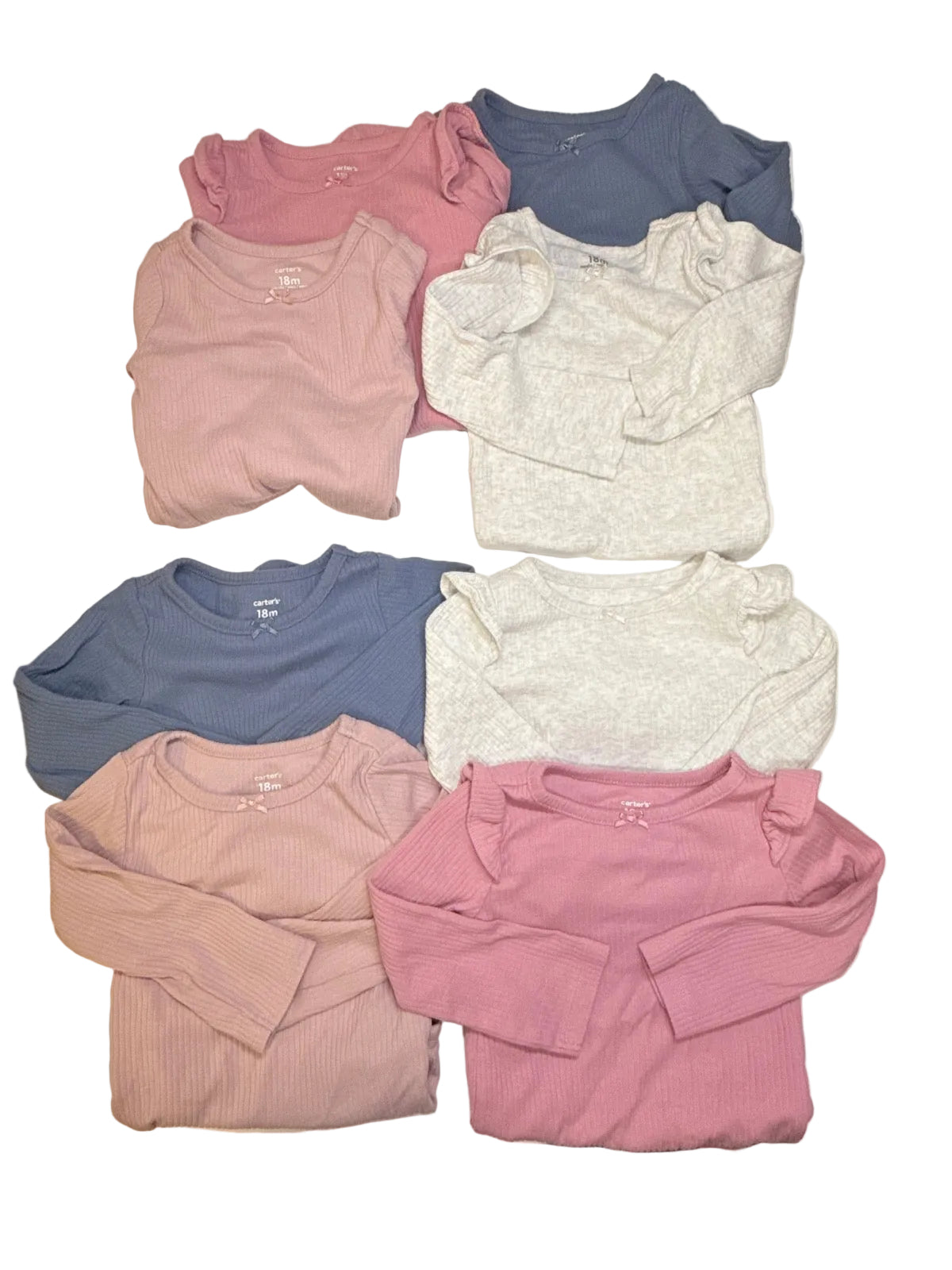 Carter's Ribbed Long Sleeve Bodysuit Bundle 18m