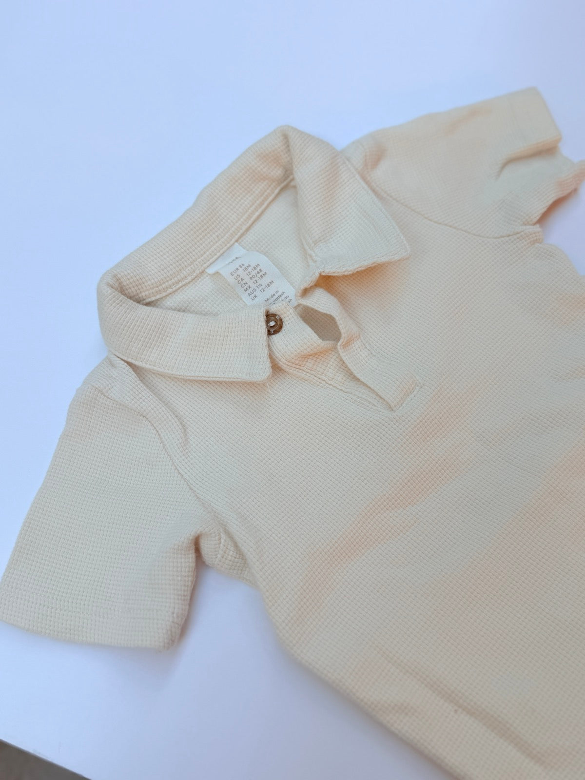 H&M Waffle Polo Bodysuit 18M