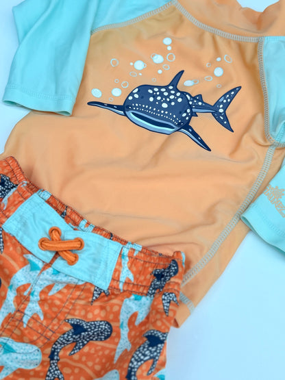 UV Skinz Whale Shark Rash Guard Swim Set 12/18M
