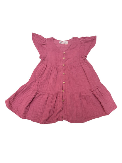 Zara Pink Muslin Button Dress 2-3Y