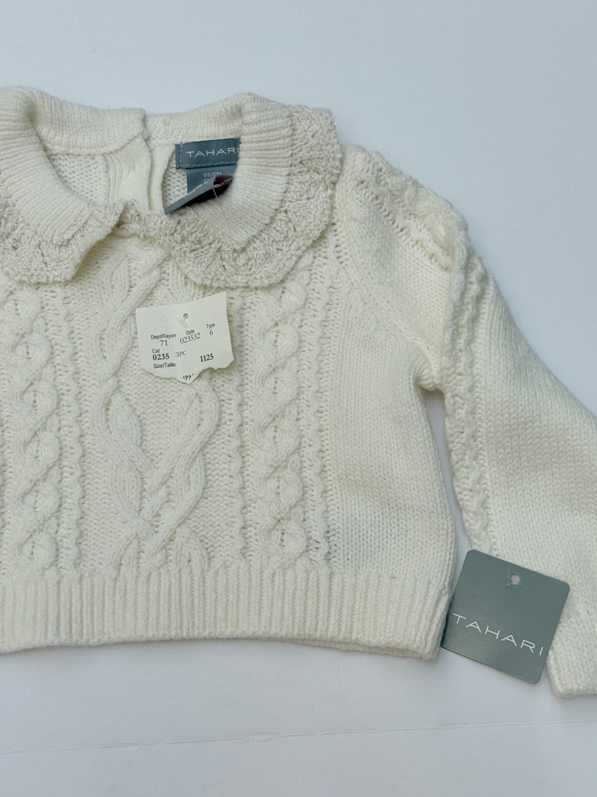 NWT - Tahari Cable Knit Sweater 12M