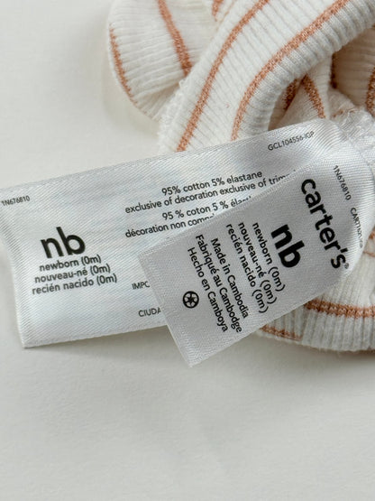 Carter's Striped Bear Ear Hat NB