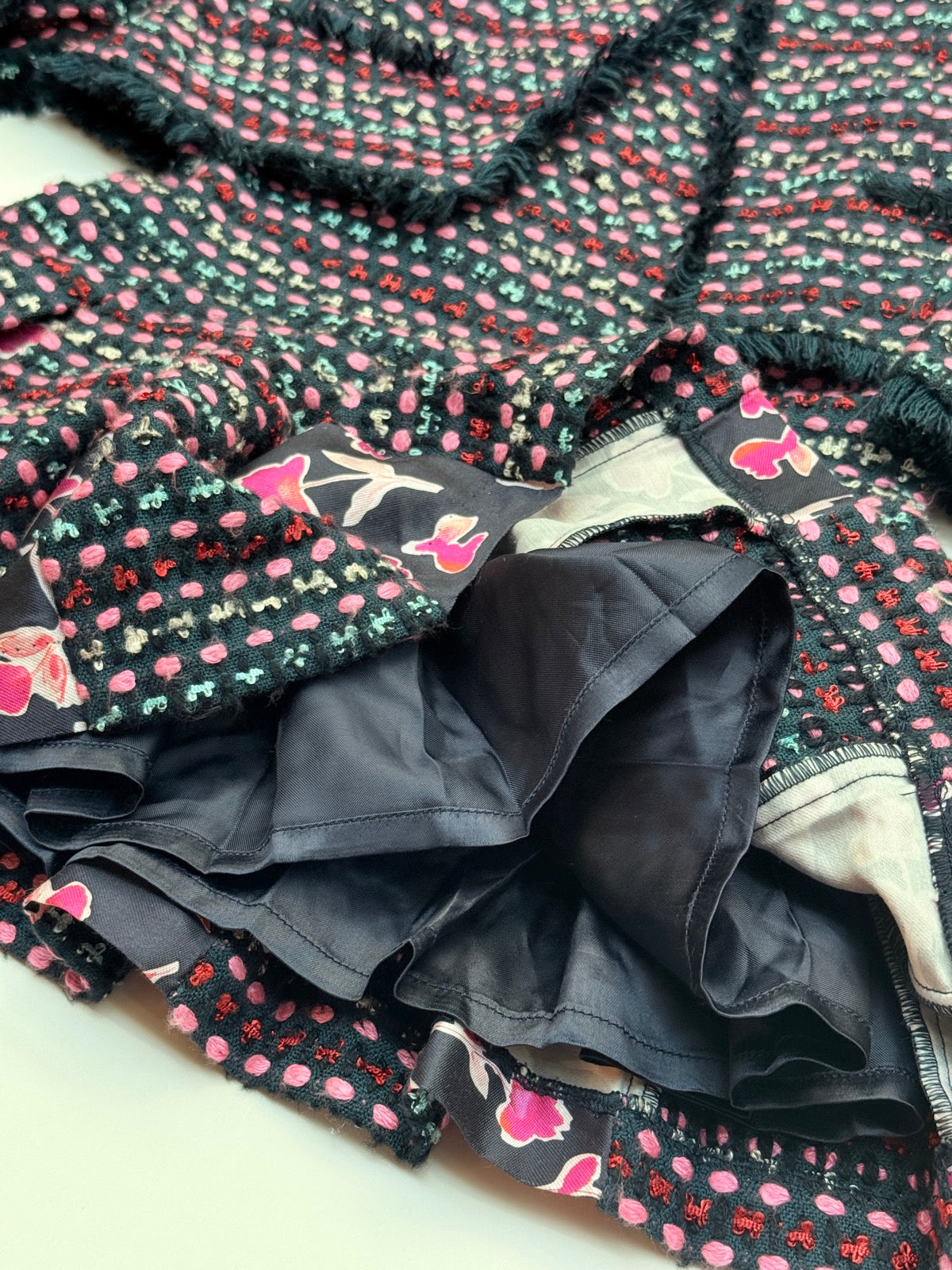 Oscar de la Renta Tweed / Silk Floral Dress Set 6Y