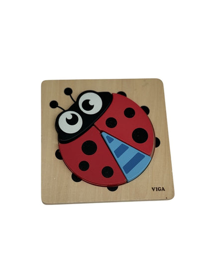 VIGA Wooden Ladybug Chunky Puzzle Toy