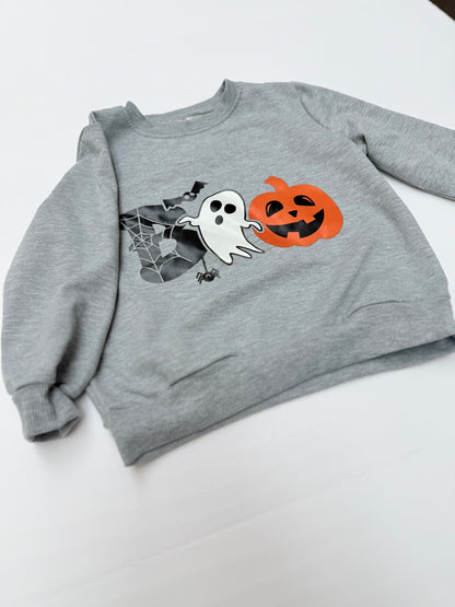 Check Size Halloween Boo Graphic Sweatshirt 3T