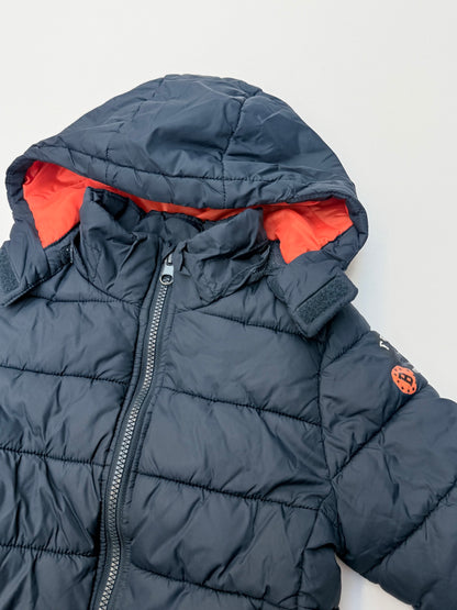 H&M Navy Puffer Hooded Jacket 3-4Y