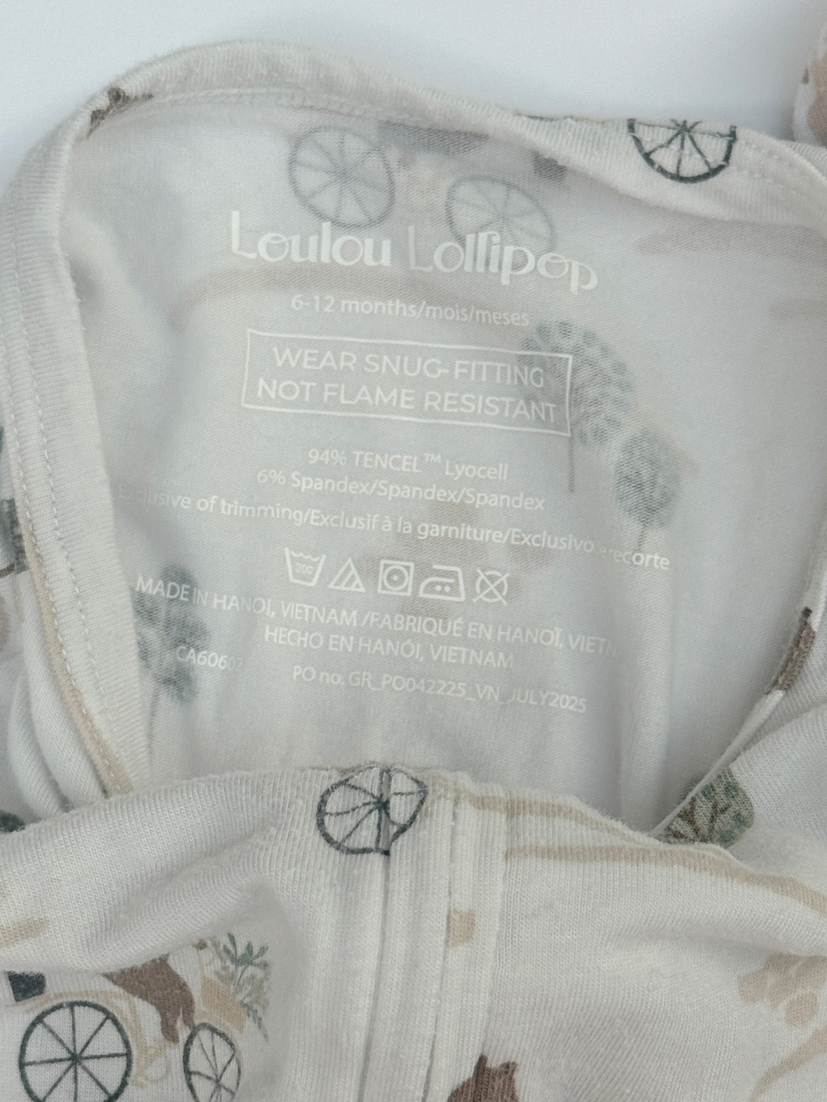 Loulou Lollipop Bear Print Zip Sleeper 6-12M