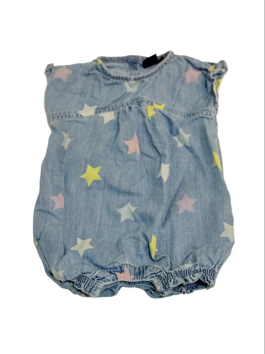 Gap Denim Star Print Romper 3-6m