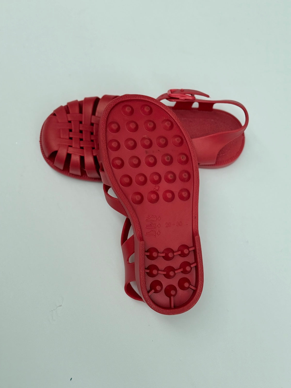 Red Jelly Fisherman Sandals Size 29-30