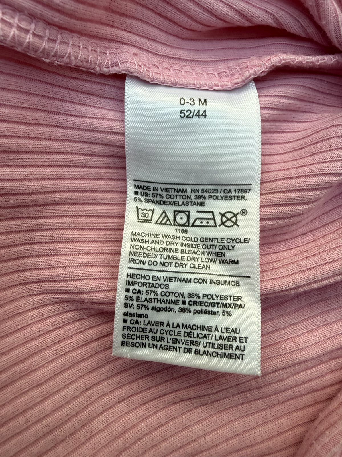 Old Navy Pink Ribbed Zip Sleeper 0-3M