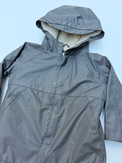 Zara Gray Sherpa Lined Rain Jacket 18-24M