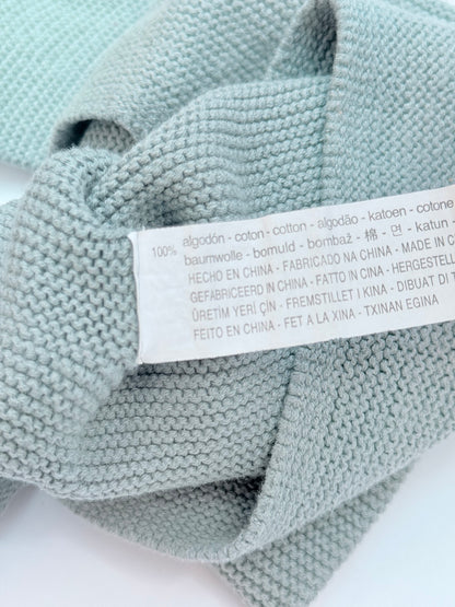 Zara Sage Green Cotton Knit Sweater 6-9M