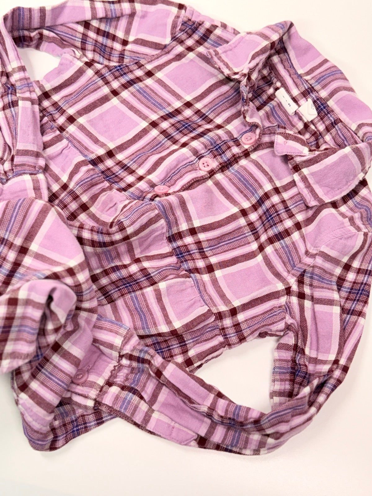 Tunique en flanelle à carreaux violette Gap Kids, taille XS (4-5 ans)