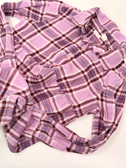 Tunique en flanelle à carreaux violette Gap Kids, taille XS (4-5 ans)