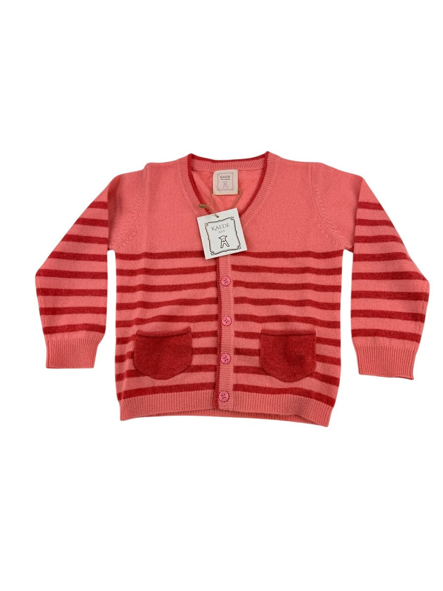 NWT - Kaede Kids Striped Cashmere Cardigan 3-4Y