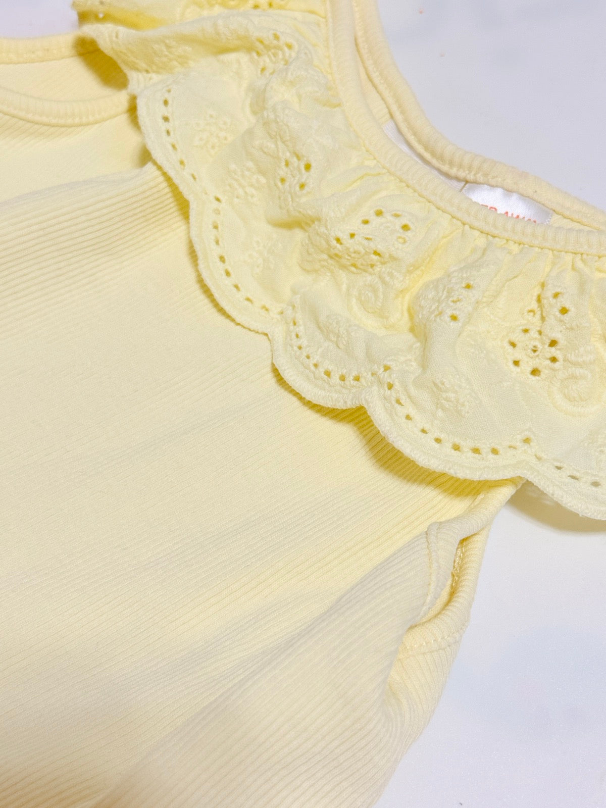 Zara Yellow Eyelet Ruffle Tank Top 4-5Y