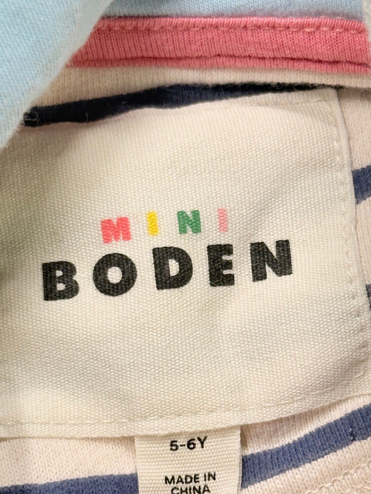 Mini Boden Striped Rainbow Hoodie 5-6Y