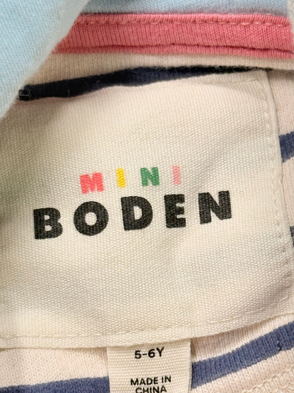 Mini Boden Striped Rainbow Hoodie 5-6Y