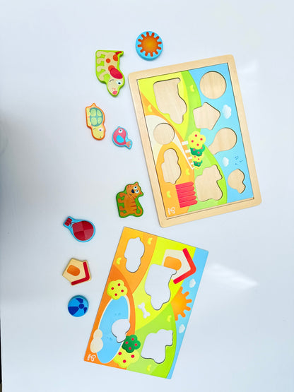Hape Wooden Peg Puzzle Set Pets Theme
