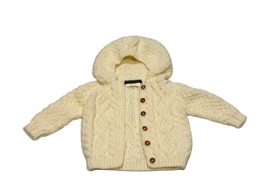 Blarney Woollen Mills Cream Cable Knit Hoodie