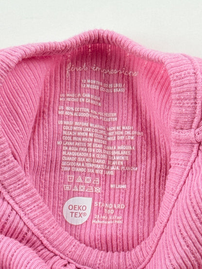 First Impressions Pink Ribbed Dress 12M