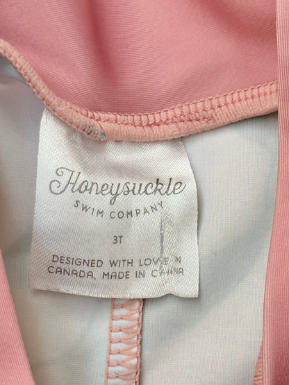 Honeysuckle Swim Co Peach Print Zip Swimsuit 3T