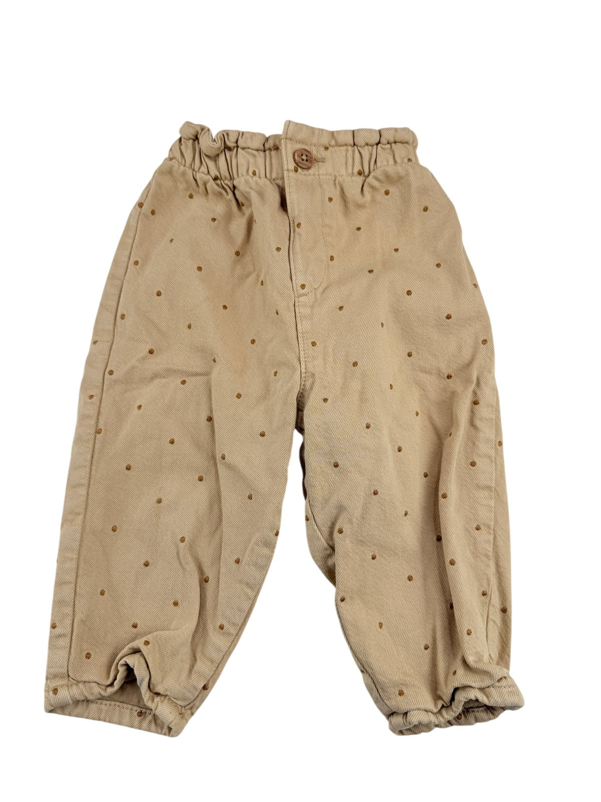 Zara Beige Polka Dot Pants 12-18M