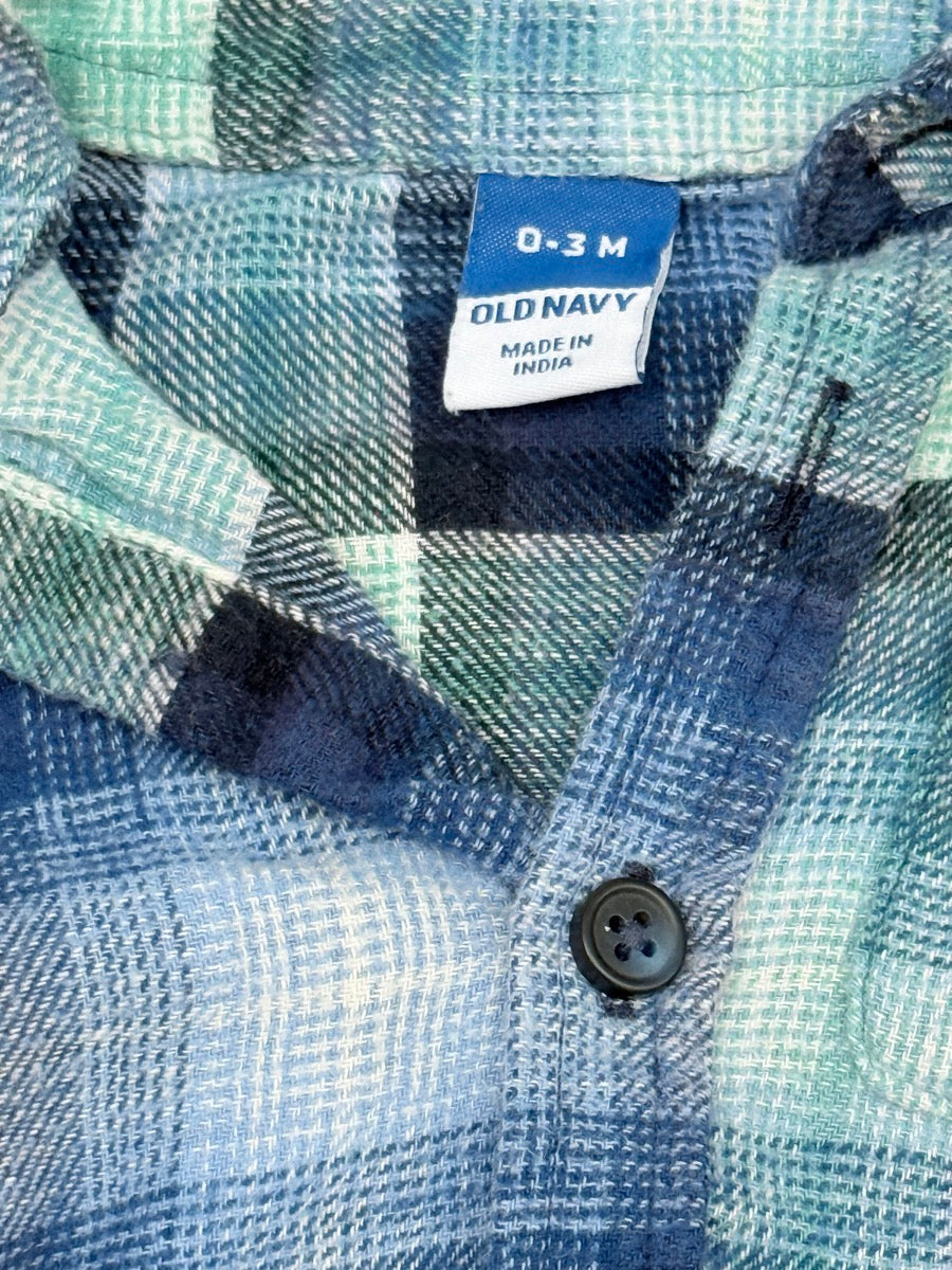 Old Navy Plaid Flannel Shirt 0-3M