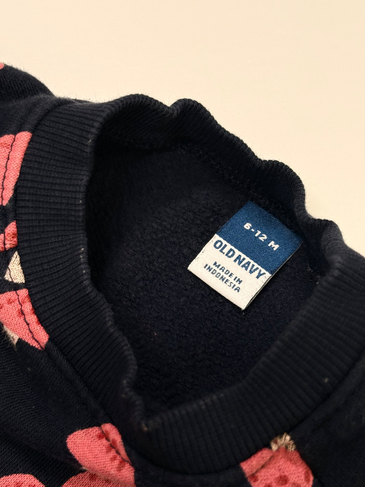 Old Navy Mushroom Sweatshirt Romper 6-12M