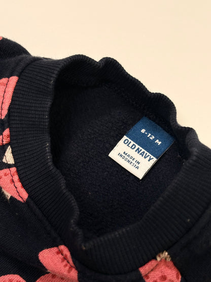 Old Navy Mushroom Sweatshirt Romper 6-12M
