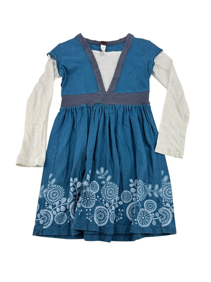 Tea Teal Floral Layered Dress Size 8