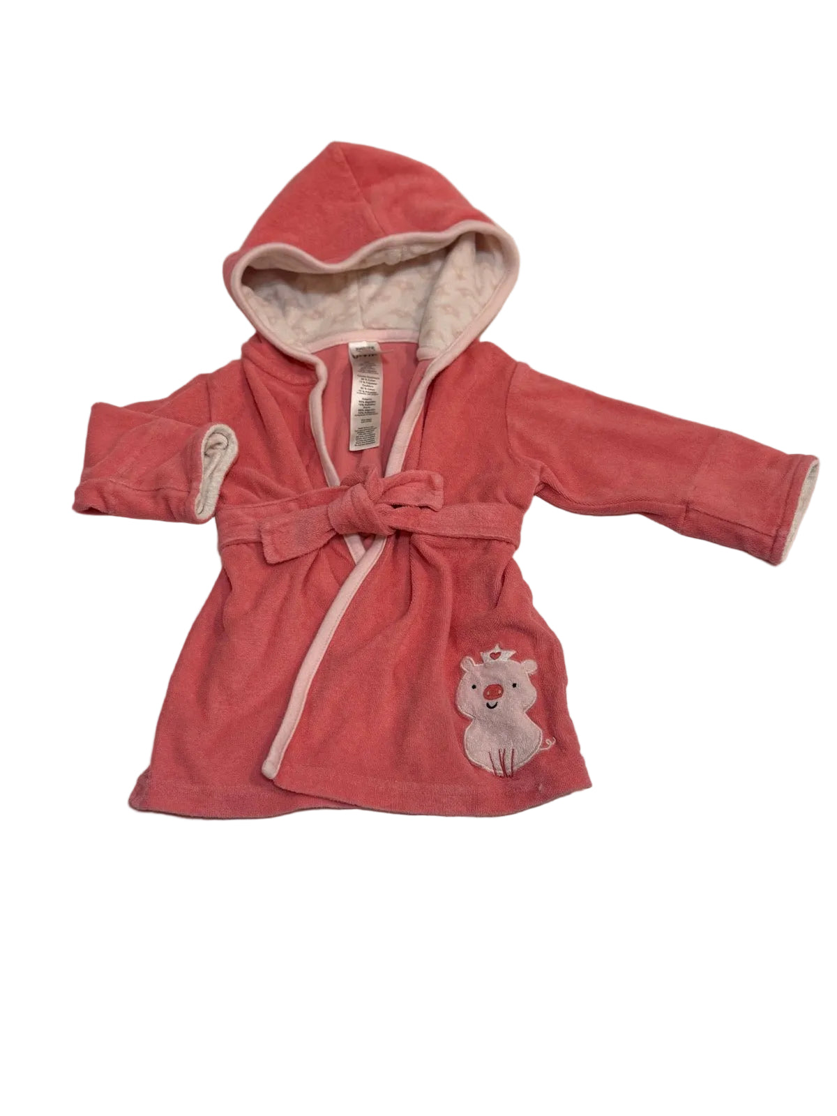Carter's Pink Pig Hooded Baby Robe 0-9M