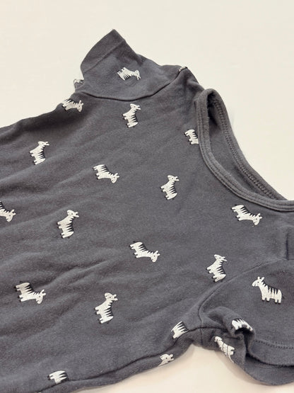 H&M Gray Zebra Print Bodysuit 9-12M