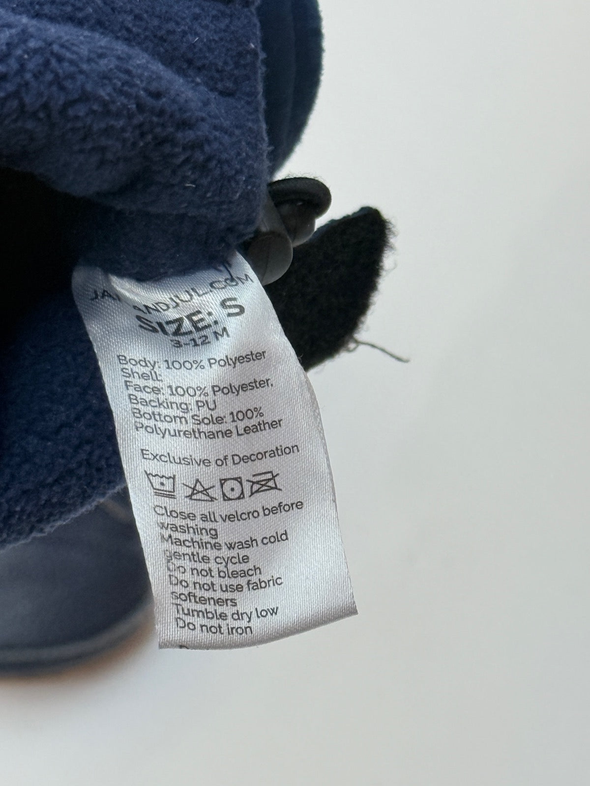 Jan & Jul Navy Fleece Baby Booties Size S