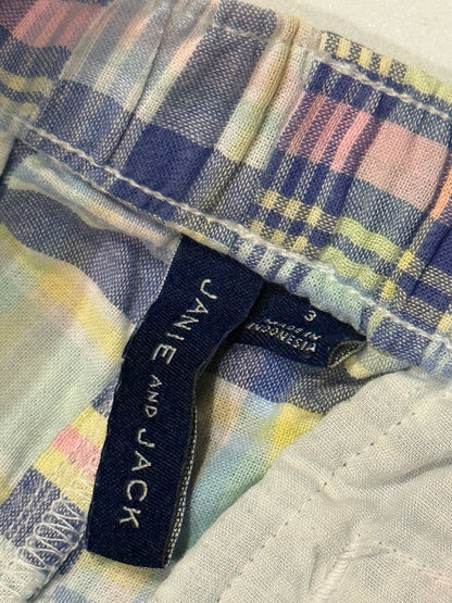Janie and Jack Striped Polo Madras Shorts Set Size 3