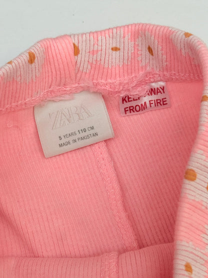 Zara Pink Daisy Print Biker Shorts 4-5Y