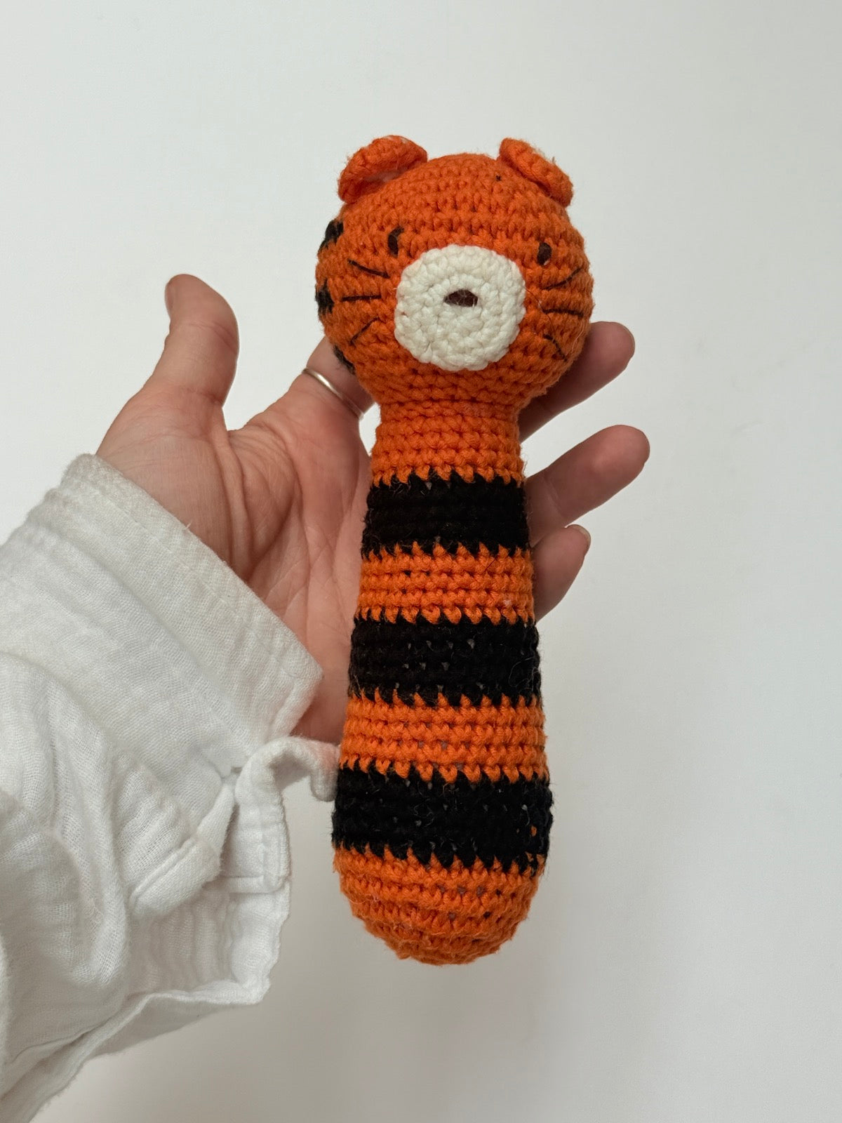 Crochet Tiger Baby Rattle Toy