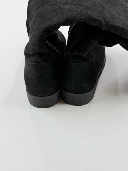 Place Black Faux Suede Tall Boots Size 11