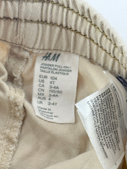 H&M Beige Pull-On Joggers 3-4Y