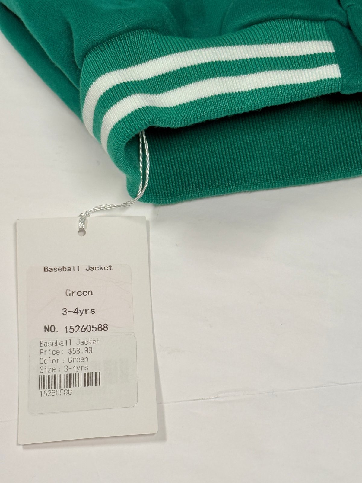 NWT - Green Varsity Baseball Jacket Size 3-4Y