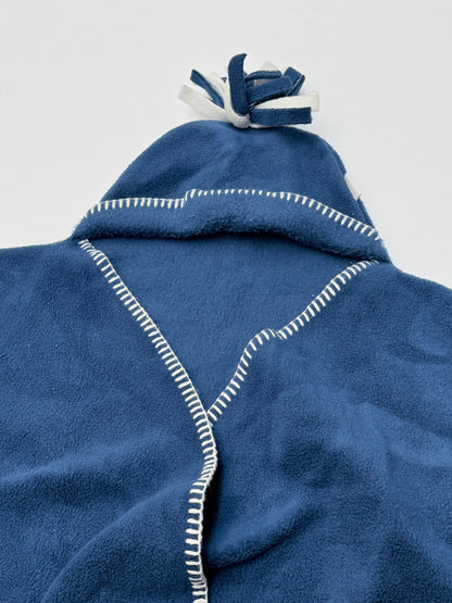 Tuppence and Crumble Navy Fleece Star Wrap Snowsuit 5-10M